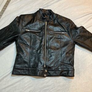 Allstate Black Leather Jacket Women size medium in good condition